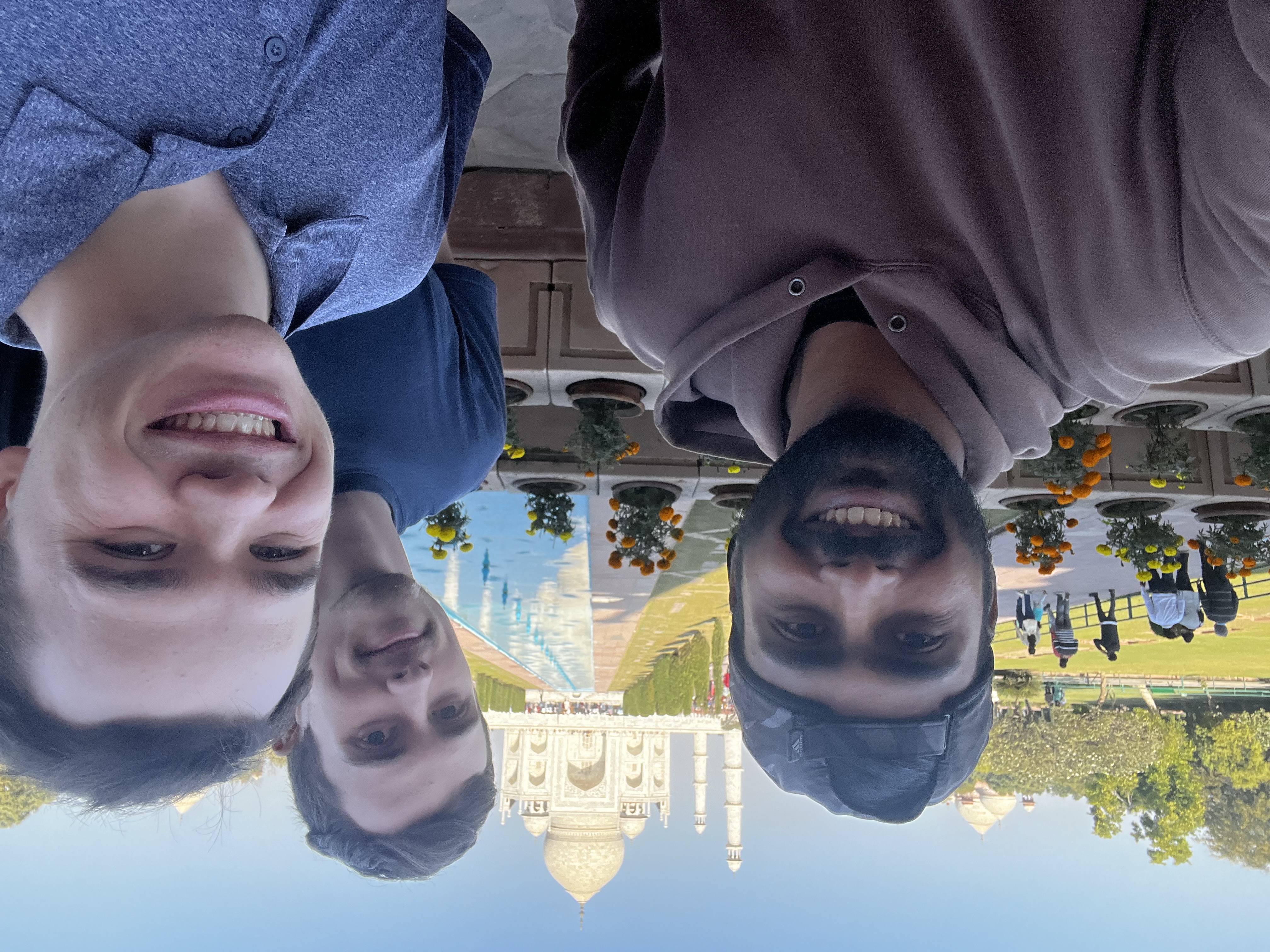 Evan, Colin, and Junaid at the Taj Mahal